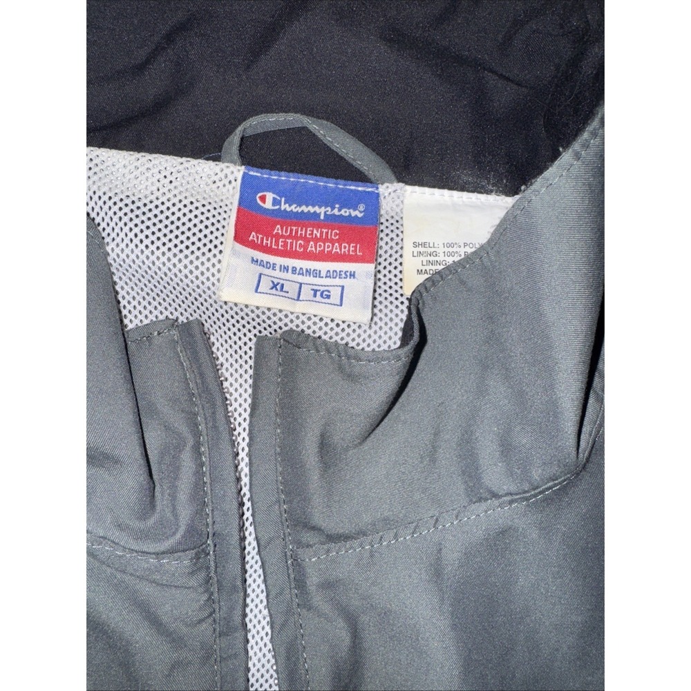 CHAMPION Windbreaker Track Jacket Men's XL Gray Coat Full Zip Sweater - Picture 2 of 7
